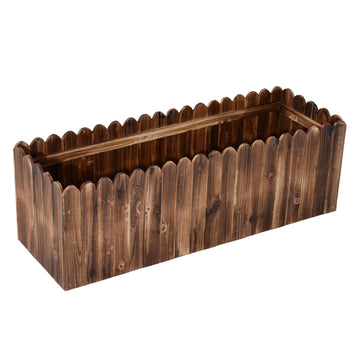 172L Raised Garden Bed, Wooden Rectangle Planter Box, Outdoor Herb Vegetable Flower Pot (120L x 40W x 40H cm)