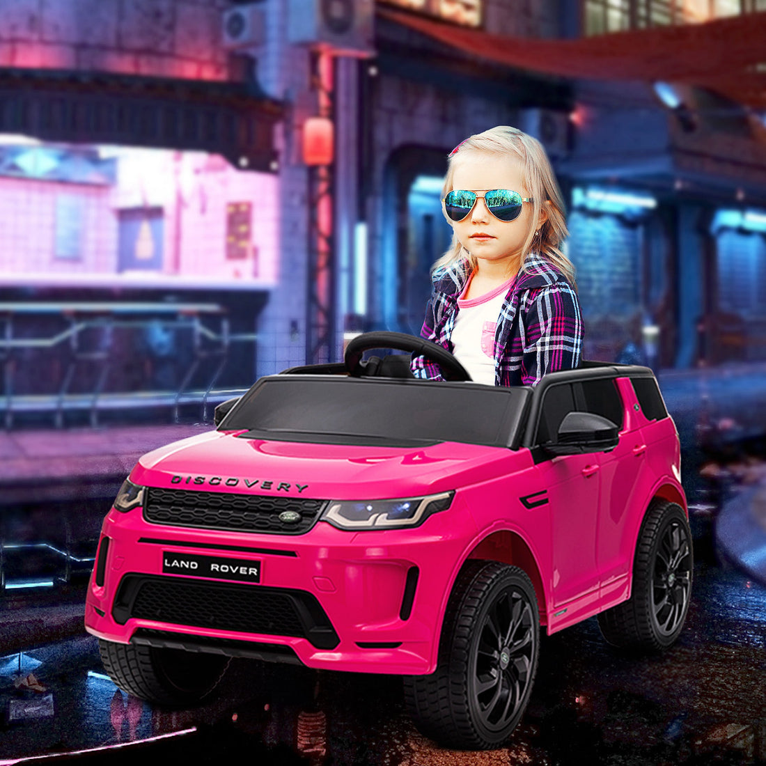 Licensed Land Rover Discovery Sport, 12V Kids Ride on Car w/ Remote Control, Lights, Music, Horn, for 3-6 Years, Pink