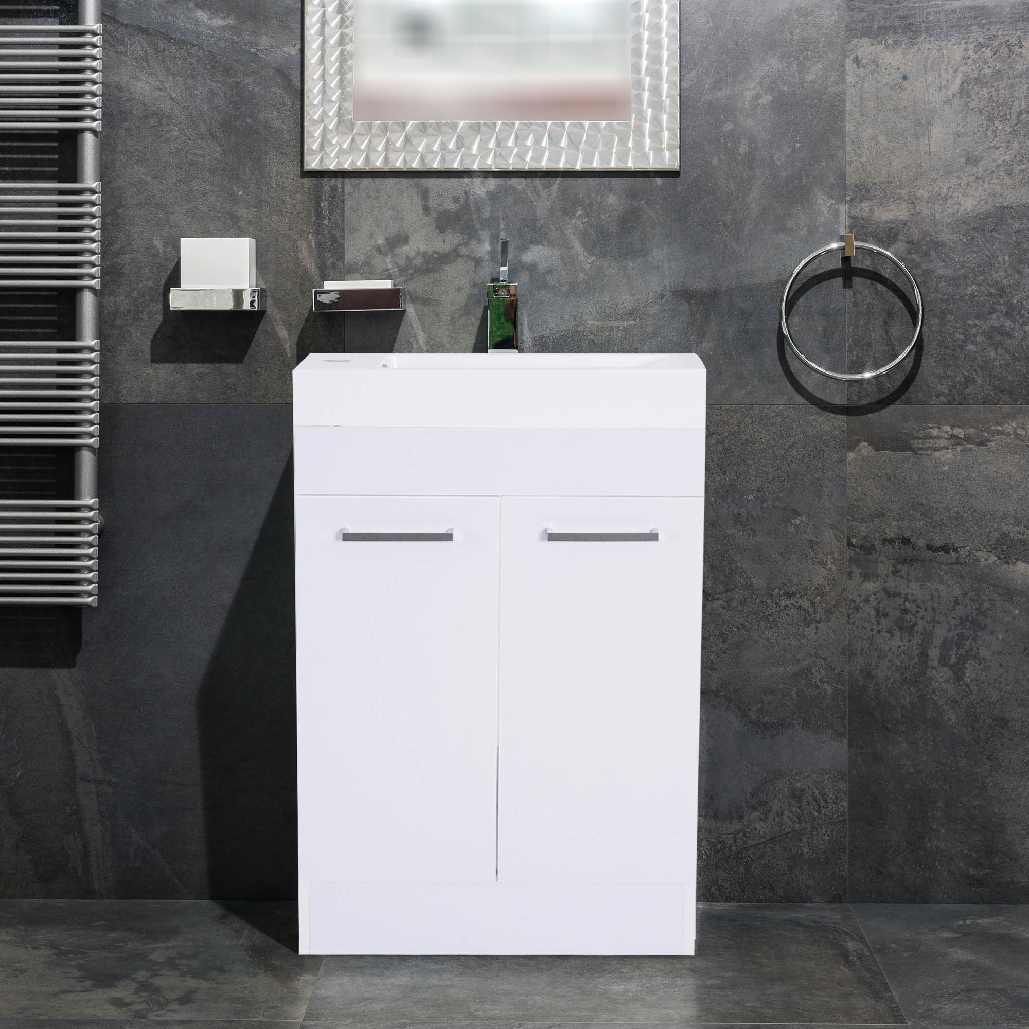 Under Sink Bathroom Vanity Unit Ceramic Basin Sink Cloakroom Storage Cabinet Home Furniture