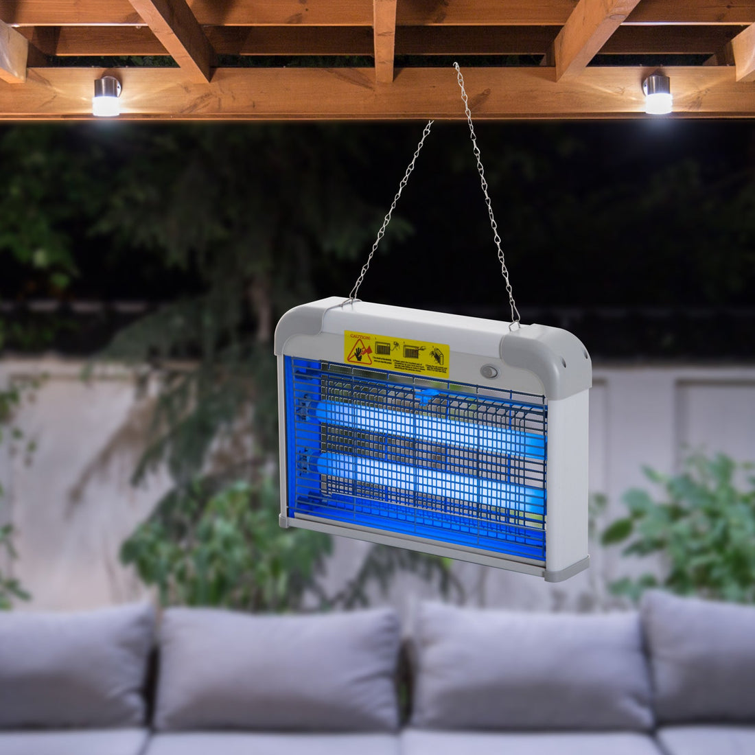 Electric Fly Zapper, 20W Electric Fly Killer, Wall Hanging Bug Zapper Indoor & Outdoor Attracting Insect Mosquito Killer, Grey