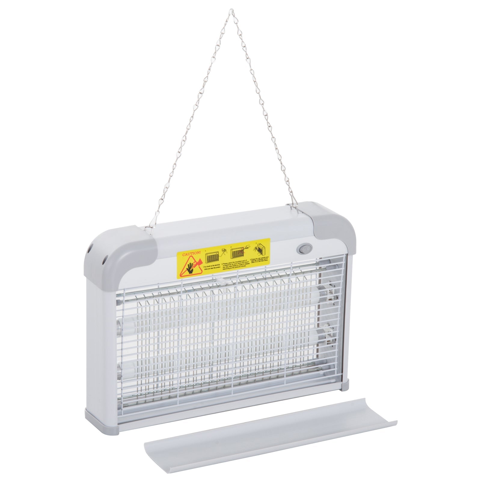 Electric Fly Zapper, 20W Electric Fly Killer, Wall Hanging Bug Zapper Indoor & Outdoor Attracting Insect Mosquito Killer, Grey