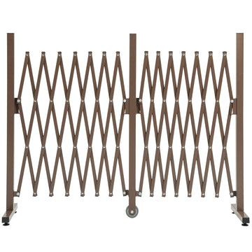 Expanding Trellis Fence Freestanding Movable Fence Foldable Garden Screen Panel Aluminium, 405cm x 103.5cm, Dark Brown