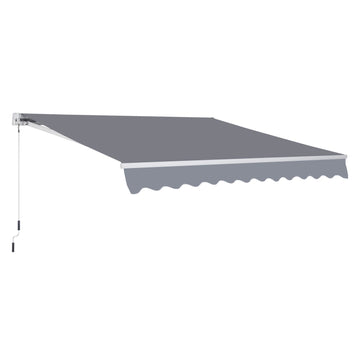 Manual Retractable Awning, size (4m x3m)-Grey
