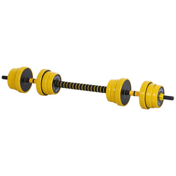 20KG Dumbbell & Barbell Adjustable Set Plate Bar Clamp Rod Home Gym Sports Area Exercise Ergonomic