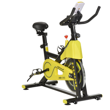 Exercise Bike, with 6kg Flywheel Belt Drive, Adjustable Resistance, LCD Display - Yellow