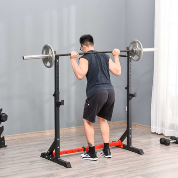 Barbell Rack, Width and Height Adjustable Dip Stand, Bench Press Rack for Home Gym Weight Lifting Fitness Workout, Max Load 150kg