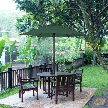 2m Garden Parasol Umbrella, Outdoor Sun Shade with 6 Sturdy Ribs for Balcony, Bench, Garden, Green