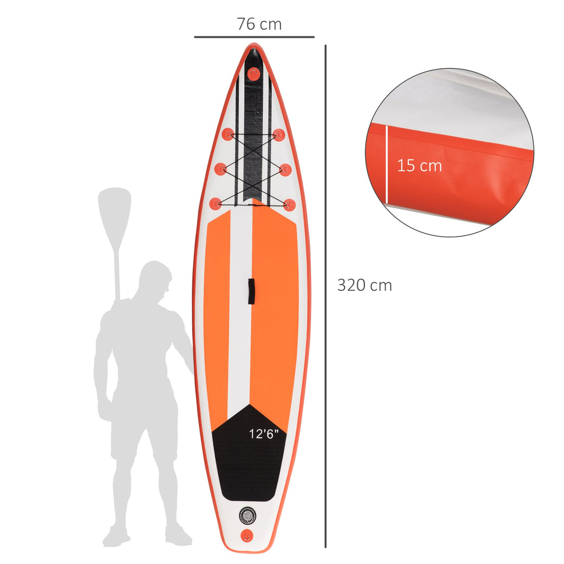 10'6" x 30" x 6" Inflatable Stand Up Paddle Board, Non-Slip Deck Board with Adj Paddle, ISUP Accessories and Carry Bag, for Youth Adults Beginner, White