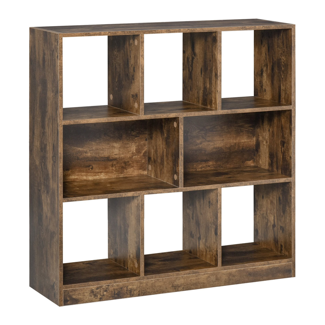 3-Tier Bookcase, Storage Shelf Unit with Open Compartments, for Living Room, Bedroom, Office, Divider, 97.5 x 30 x 100 cm, Rustic Brown