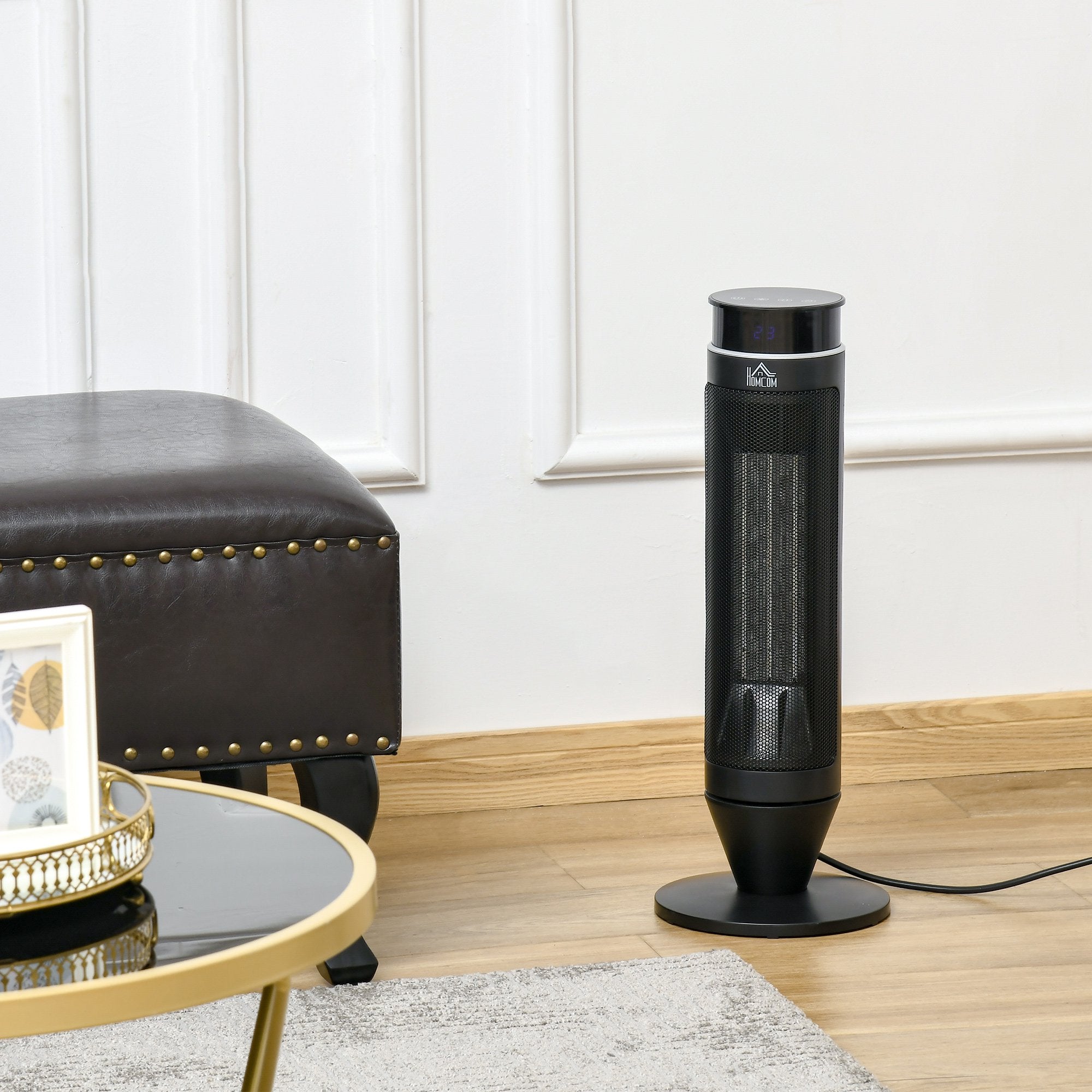 21 Inch Space Heater, 1000W/2000W Ceramic Electric Heater and Fan, Overheating & Tip-Over Protection, 8H Timer, 42° Oscillation, Portable Heater for Home