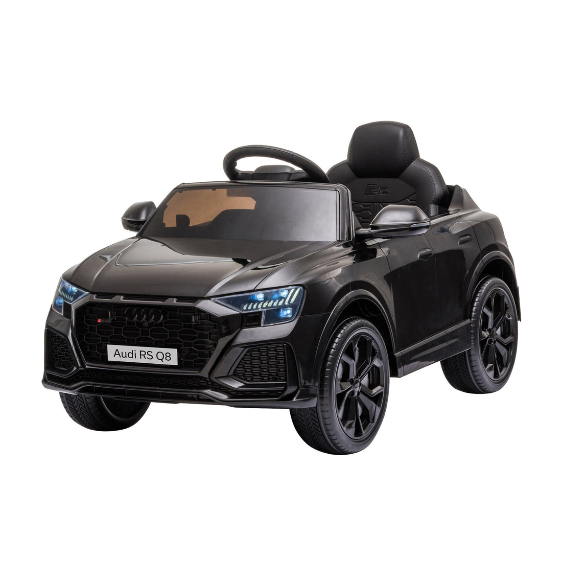 Audi RS Q8 Licensed Electric Car for Kids, 6V Kids' Electric Ride on with Remote Control, 7Ah Big Battery, Lights Bluetooth, Music USB MP3, for 3-5 Years Old, Black
