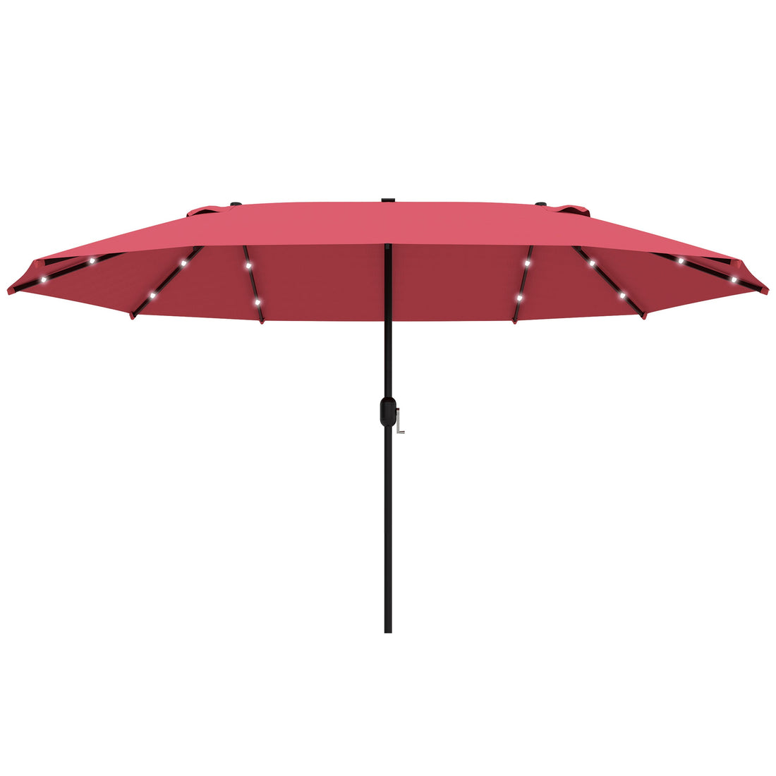 4.4m Double-Sided Sun Umbrella Patio Parasol LED Solar Lights Red
