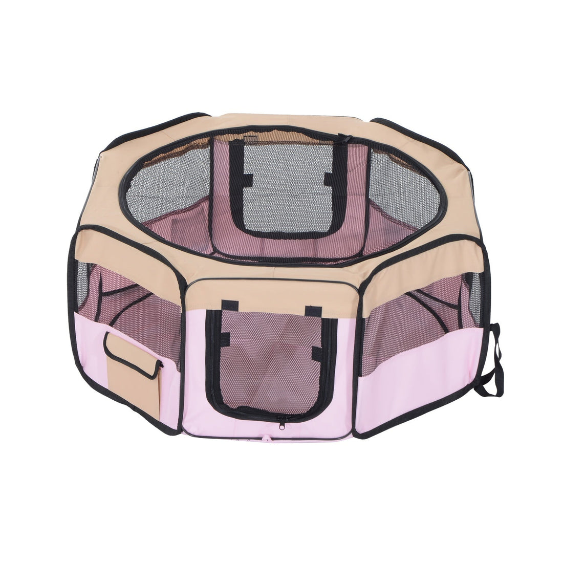 Fabric Pet Whelping Box Dog Cat Puppy Playpen Rabbit Guinea Pig Play Pen in Pink With Carry Bag Small Dia 90 x 41Hcm