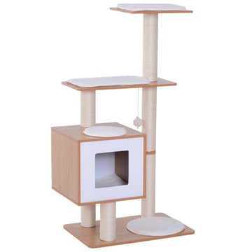 Cat Tree for Indoor Cats Scratching Post Kitten House Condo Activity Center w/ Cushion Hanging Toy Multi-level