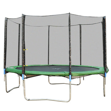 13ft Trampoline Net Replacement Safety Net Enclosure Net Spare w/ 8 Poles