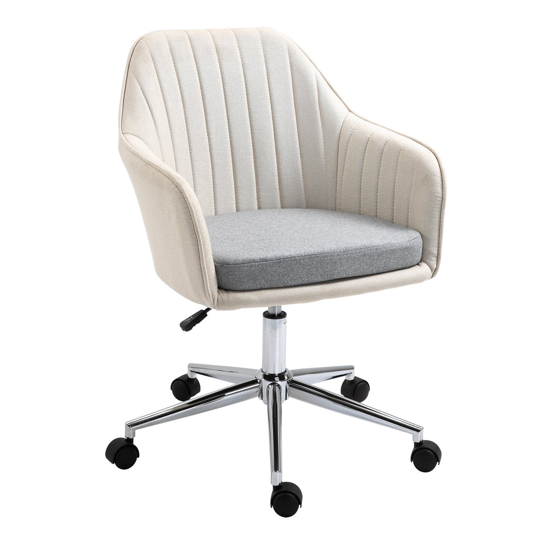 Home Office Chair Comfortable Computer Desk Chair Swivel Task Chair with Golden Base, Vanity Chair for Teens Adults Bedroom, Beige