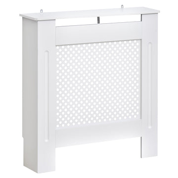 Wooden Radiator Cover Heating Cabinet Modern Home Furniture Grill Style White Painted (Small)