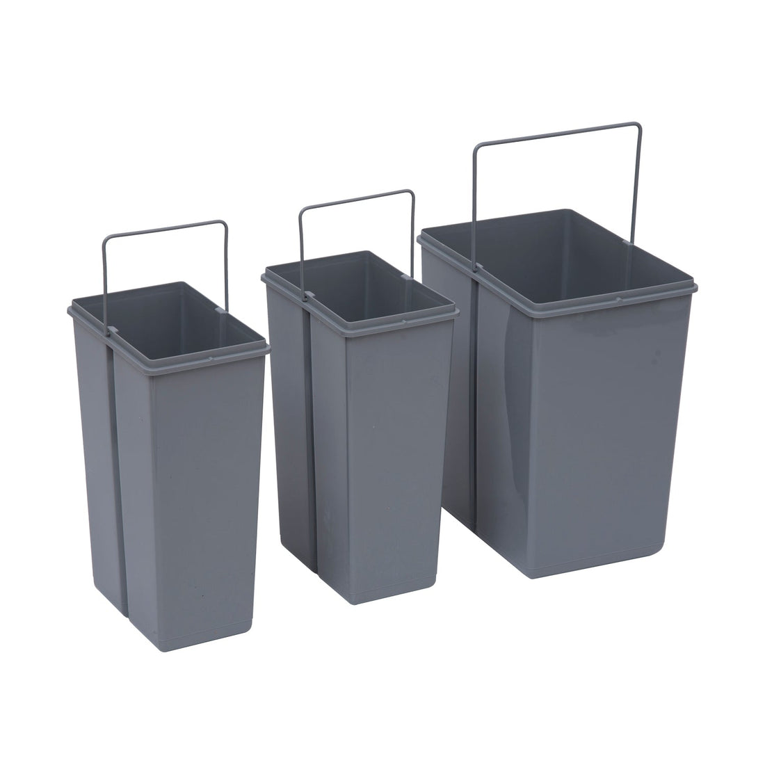 Kitchen Recycle Waste Bin Pull Out Soft Close Dustbin Recycling Cabinet Trash Can Grey (40L (1x20L+2x10L))