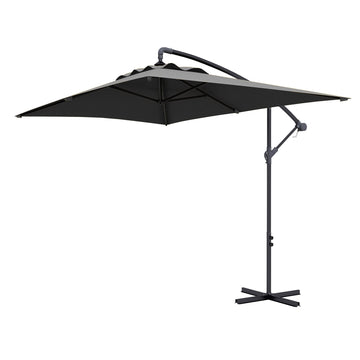 3(m) Cantilever Overhanging Parasol, with Cross Base - Grey