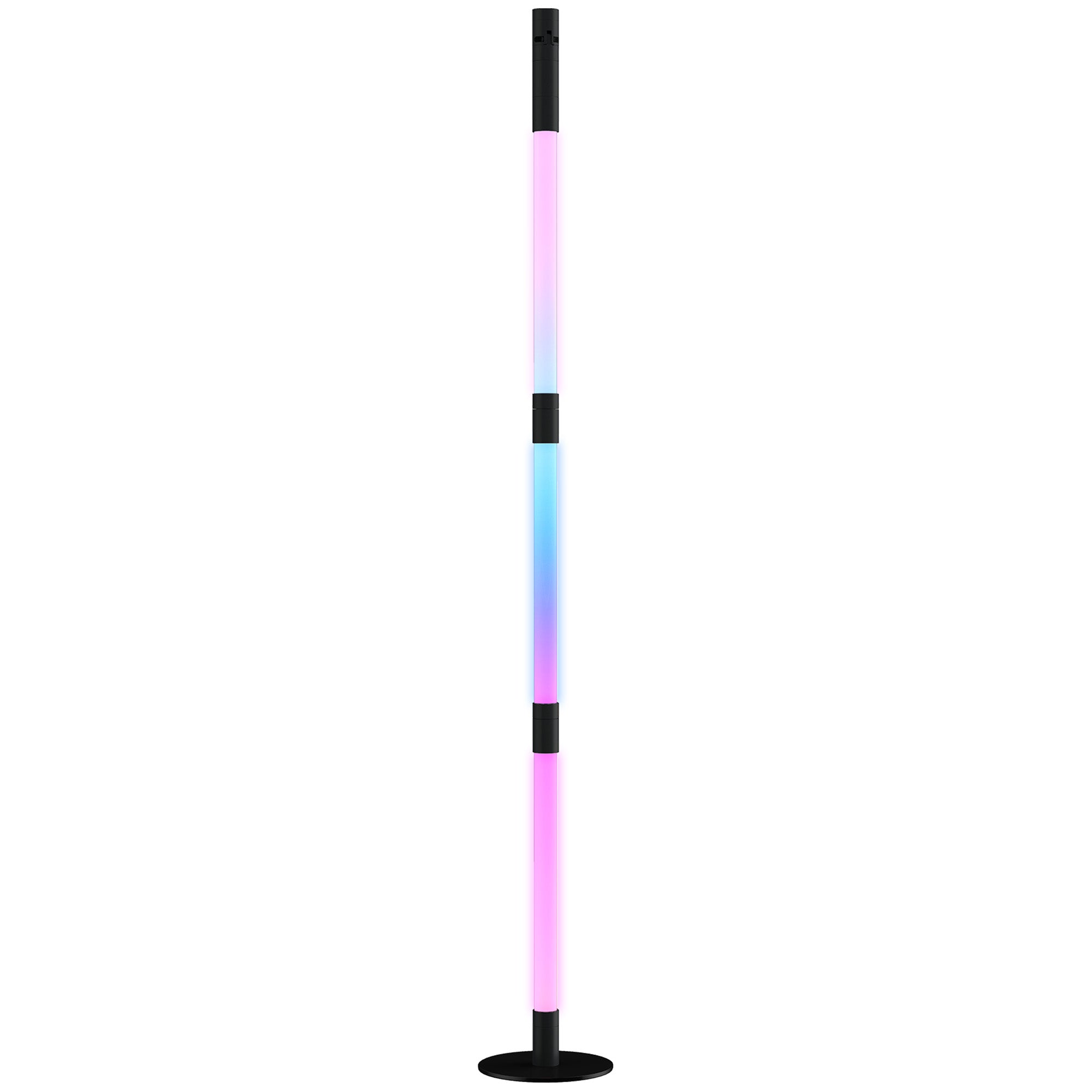 LED Floor Lamp with Reading Light, 360° RGB Detachable Corner Floor Lamp with App & Remote Control, Standing Lamp with Music Sync & Timing, for Living Room, Game Room, Dark Grey