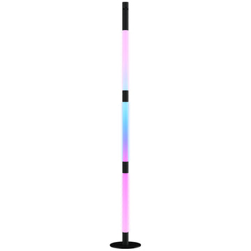 LED Floor Lamp with Reading Light, 360° RGB Detachable Corner Floor Lamp with App & Remote Control, Standing Lamp with Music Sync & Timing, for Living Room, Game Room, Dark Grey