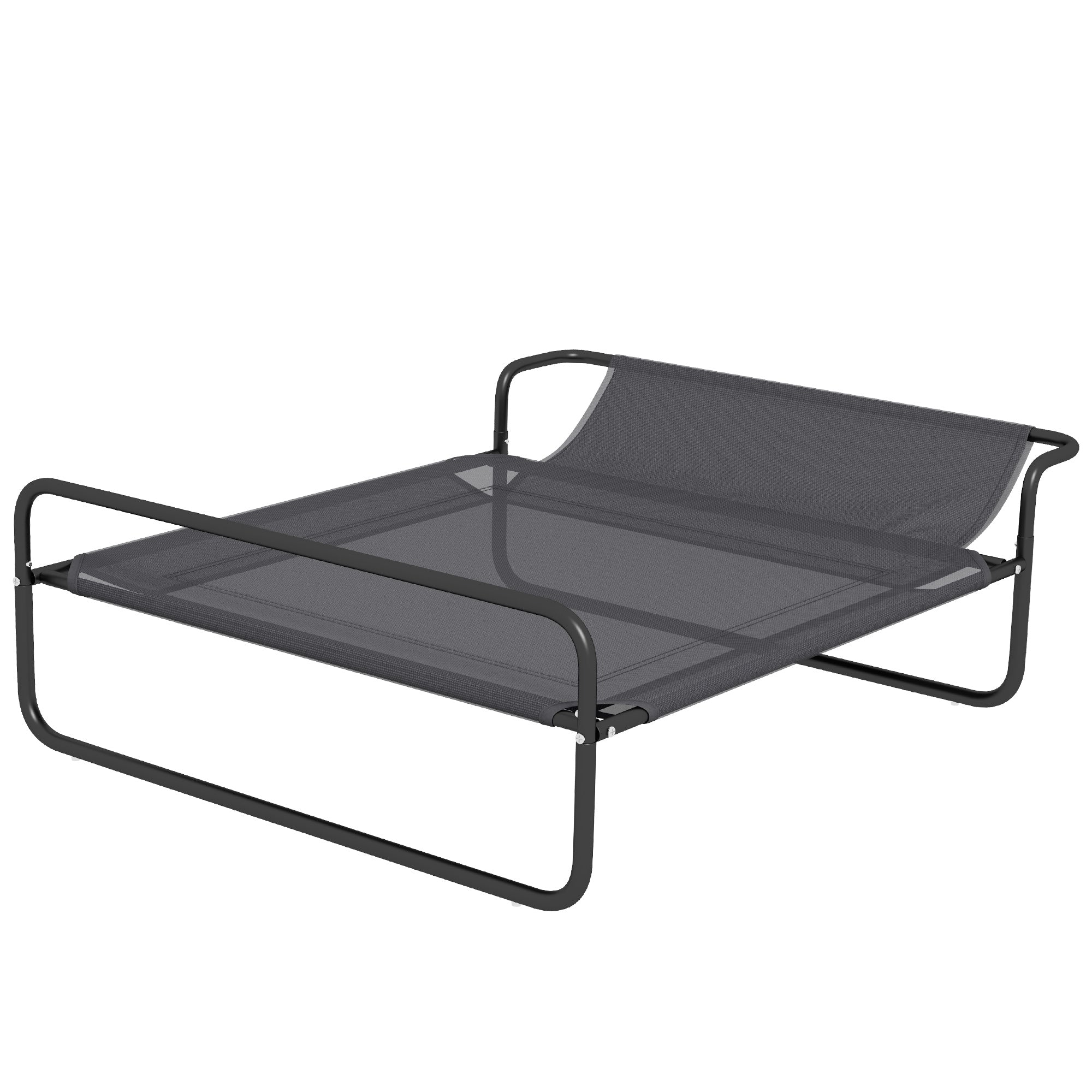 Raised Pet Bed with Slope Headrest, Washable Breathable Mesh, Foot Pads, for Medium Dogs, 106 x 81 x 33cm