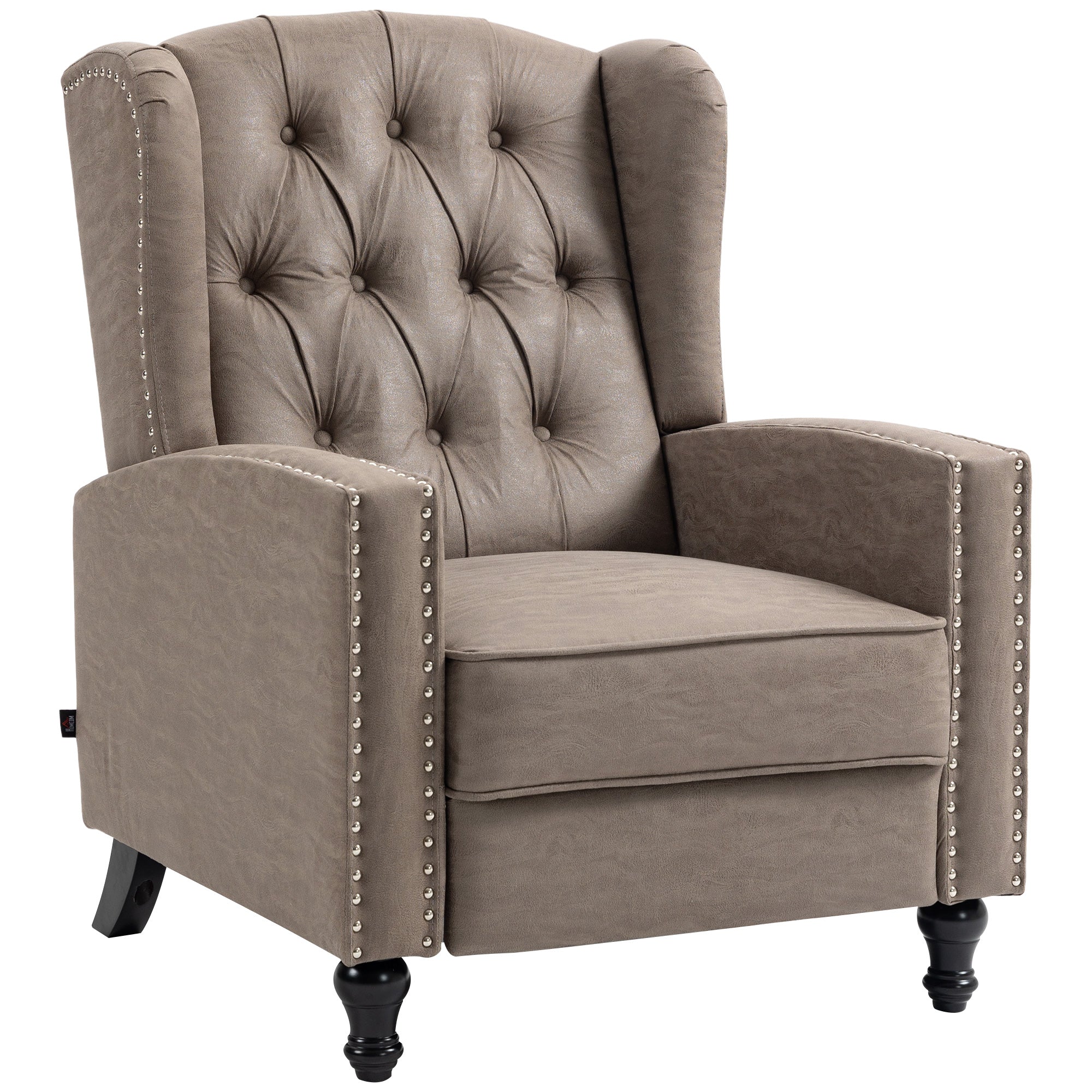 Chesterfield-Style Reclining Armchair - Brown