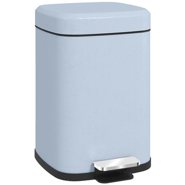 12L Modern Boxy Metal Home Kitchen Bin - Light Blue