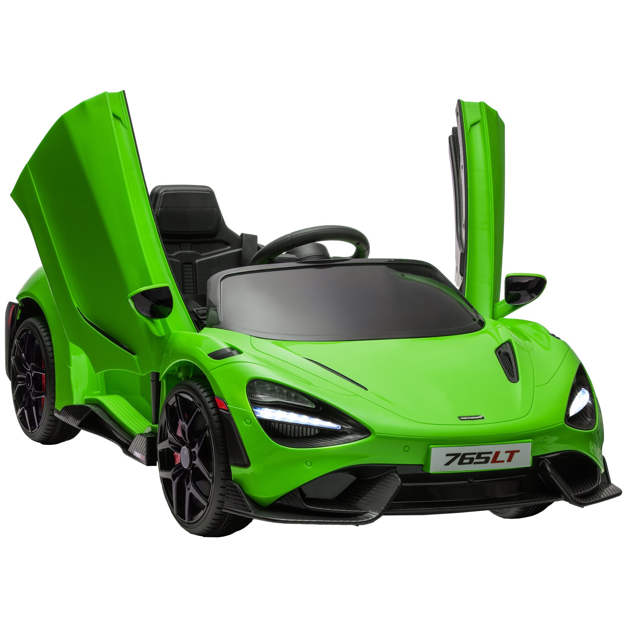 McLaren 765LT Licensed 12V Kids Electric Ride on Car with Butterfly Doors, Remote Control, Transport Wheels, Green
