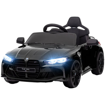 12V BMW Licensed Kids Car, with Easy Transport, Remote Control, Suspension, Music, Horn, LED Lights, Black