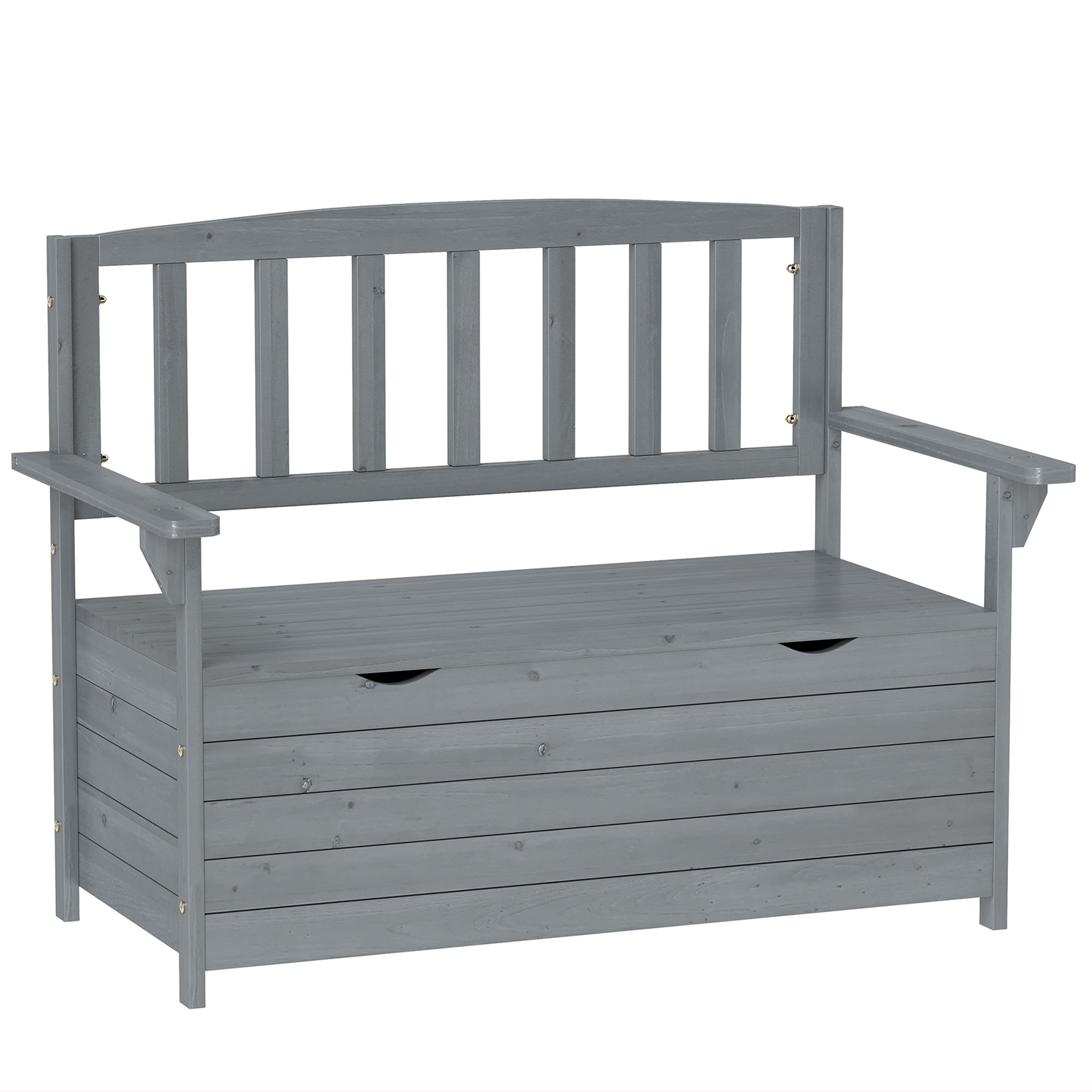 Two-Seater Garden Storage Bench - Grey