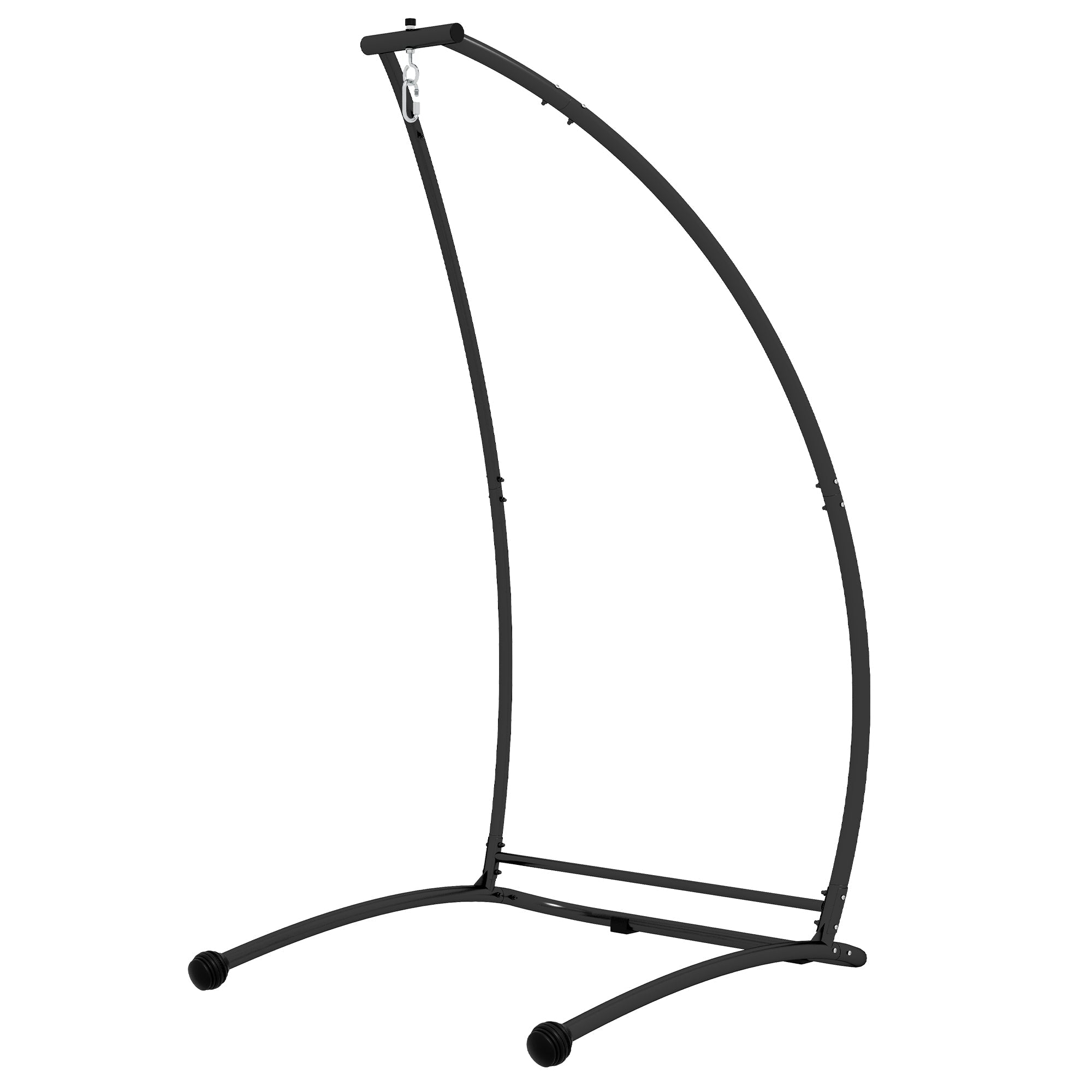 Hammock Chair Stand, C Shape Hanging Heavy Duty Metal Frame Hammock Stand for Hanging Hammock Air Porch Swing Chair, Indoor & Outdoor Use, Black