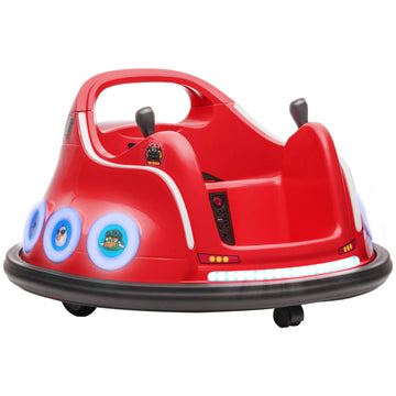 Angry Bird Licensed Waltzer Car, 12V Kids Bumper Car w/ Joysticks, Remote, Music LED Lights - Red