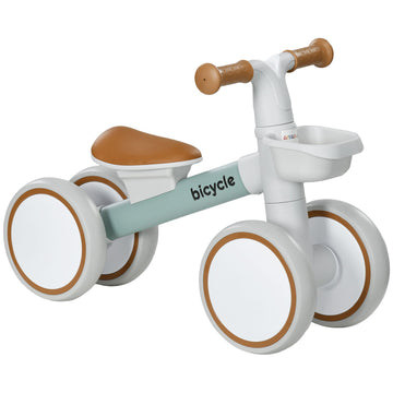 Kids Balance Bike for 1-3 Years Old with Adjustable Seat, Silent Wheels, Green