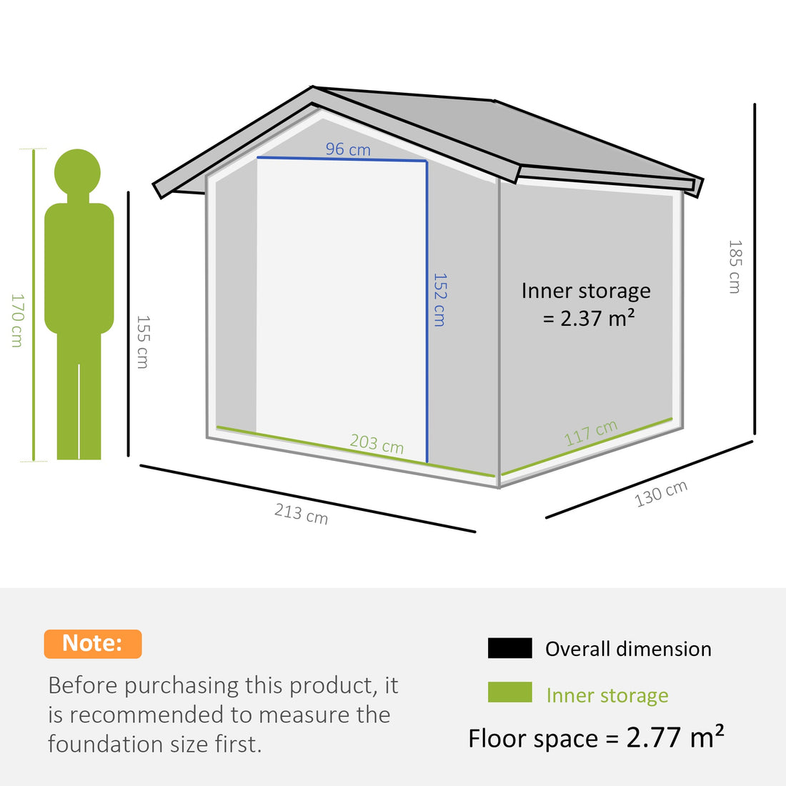 7 x 4ft Metal Garden Shed, Outdoor Storage Tool House with Ventilation Slots, Foundation Kit and Lockable Double Doors, Brown