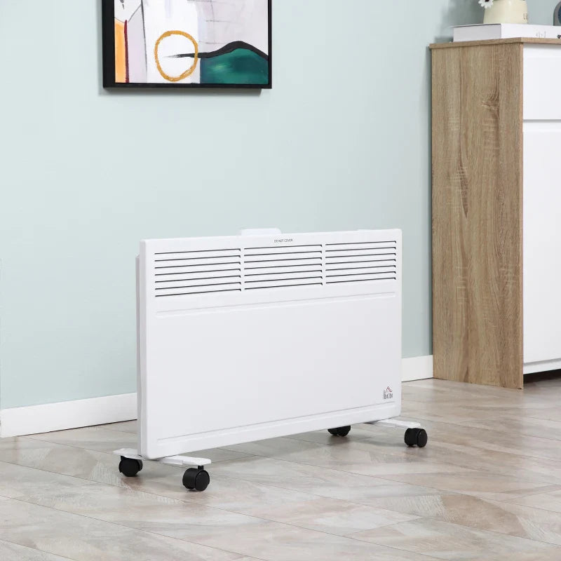 POWER Convector Radiator Freestanding or Wall-mounted Heating with 2 Heat Settings Safety Cut-Off, White