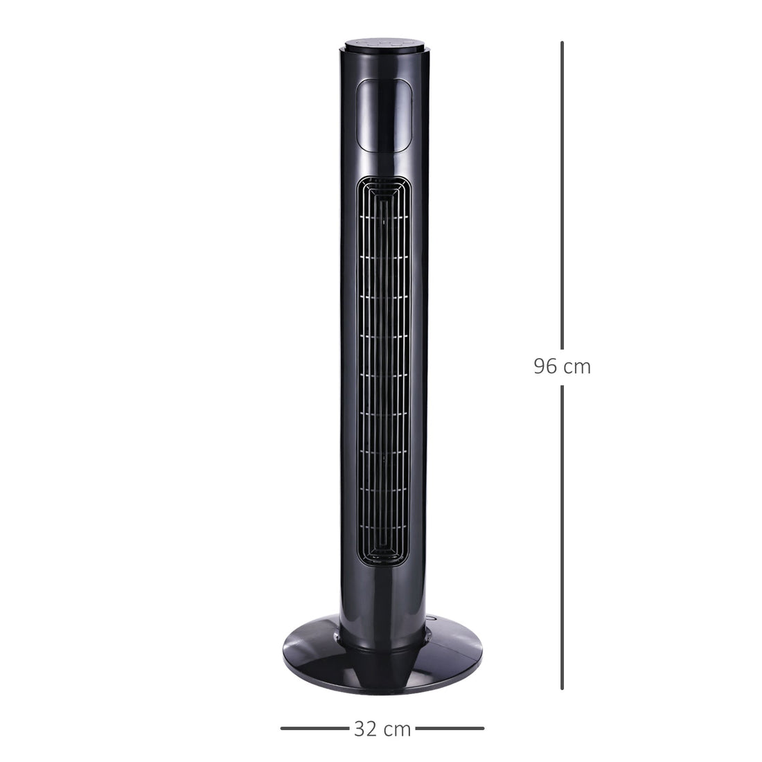 38'' Freestanding Tower Fan, 3 Speed 3 Mode, 12h Timer, 70 Degree Oscillation, LED Panel, 5M Remote Controller, Black