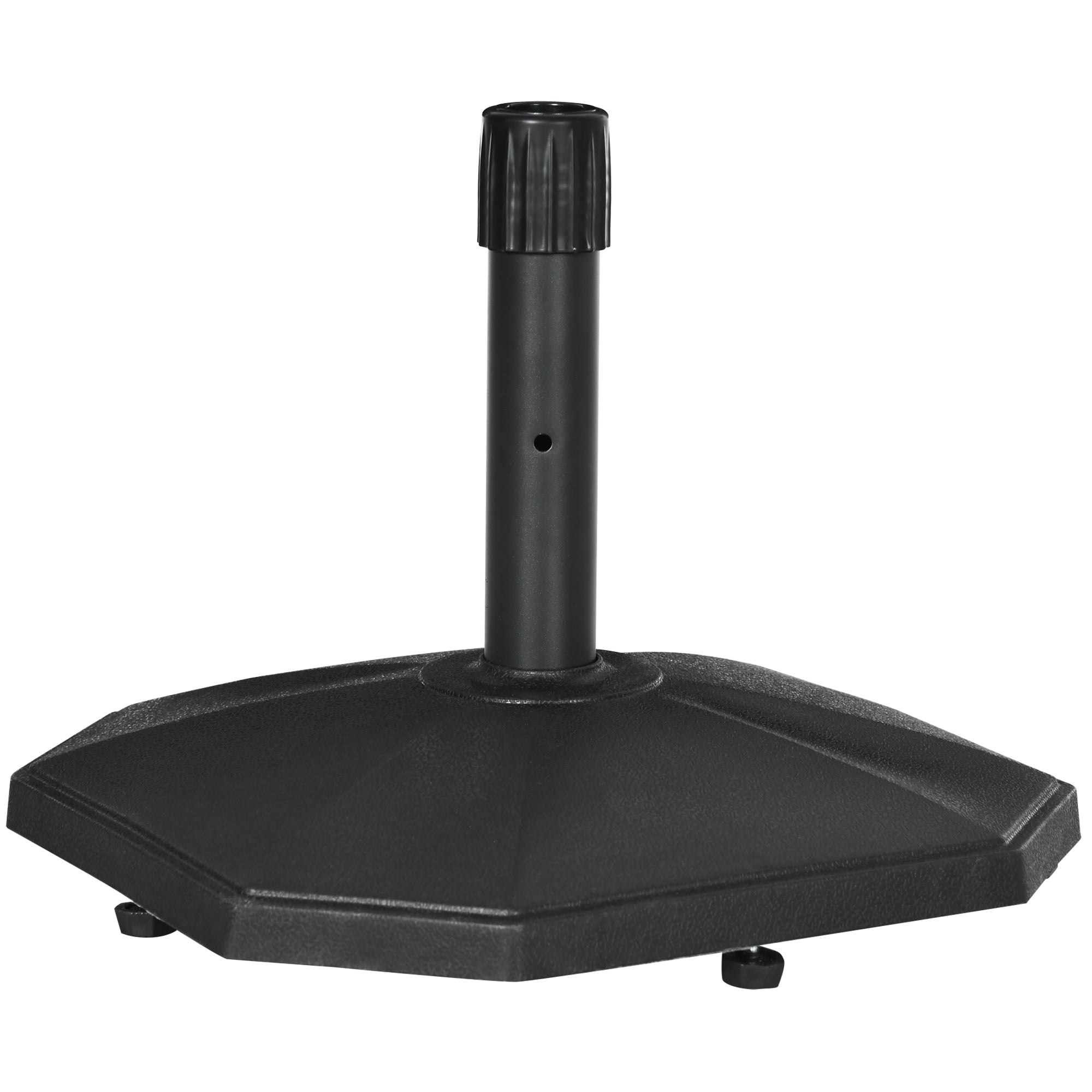 18kg Patio Parasol Base, Garden Concrete Umbrella Base, Outdoor Umbrella Stand Holder for Parasol Poles 34mm, 38mm and 48mm, Black