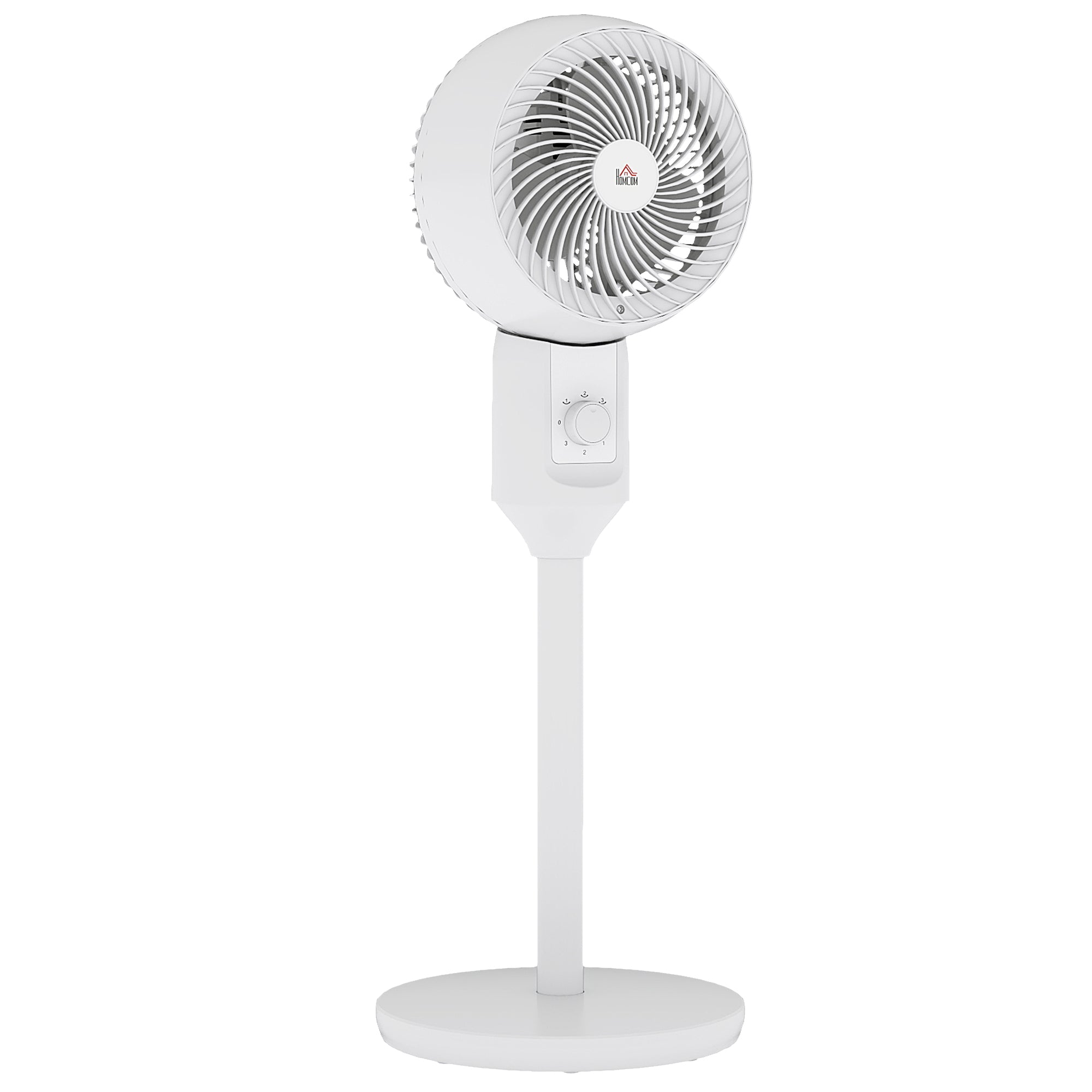 9'' Air Circulator Fan 3 Speed, 70° Oscillation 90° Vertical Tilt, Carry Handle, Pedestal Fan, Pedestal Fan for Living Room, Bedroom, Office, White