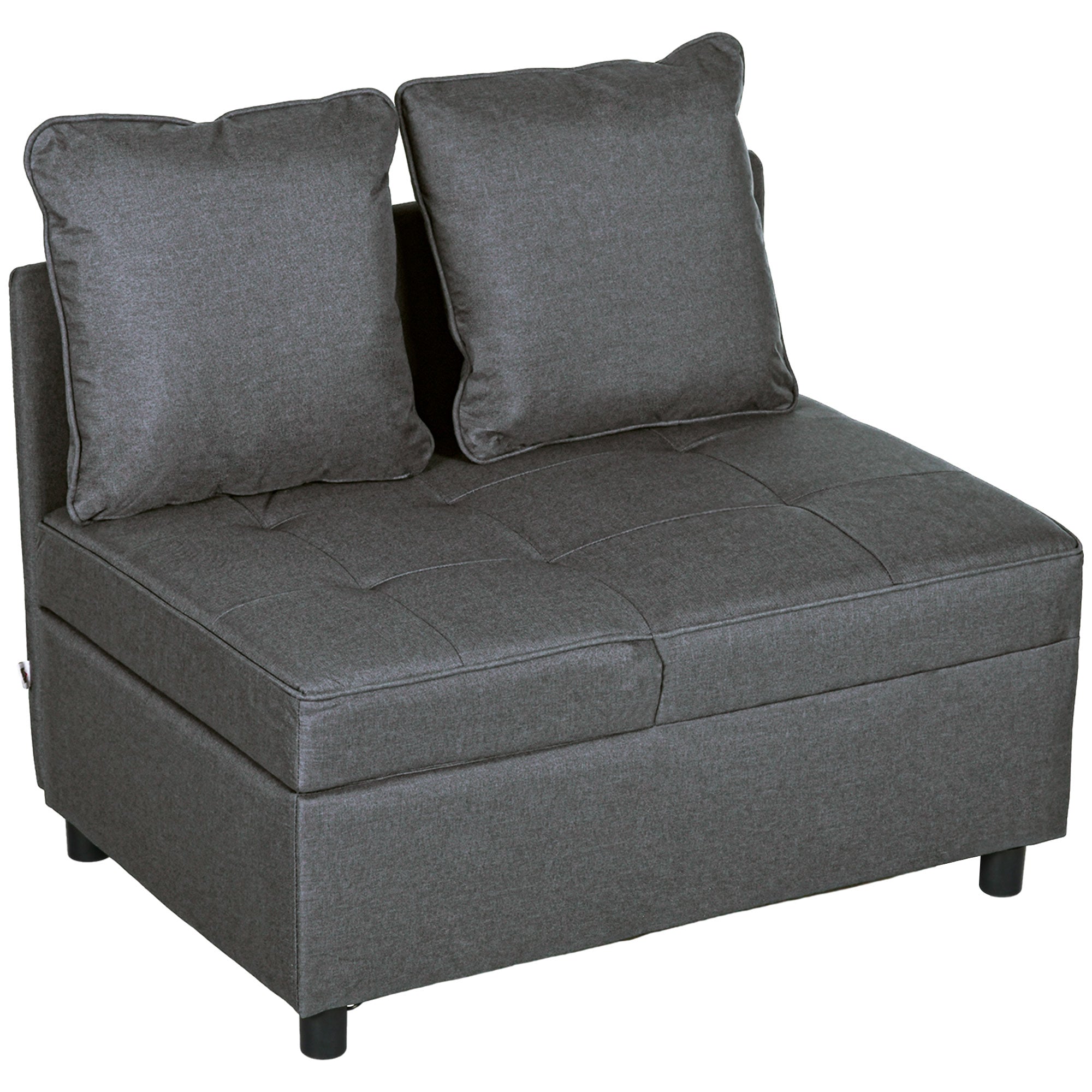 Convertible Single Sofa Bed with Thick Padded Seat, 3-in-1 Multi-Functional Sleeper Chair Bed with Magazine Pocket, for Living Room, Grey