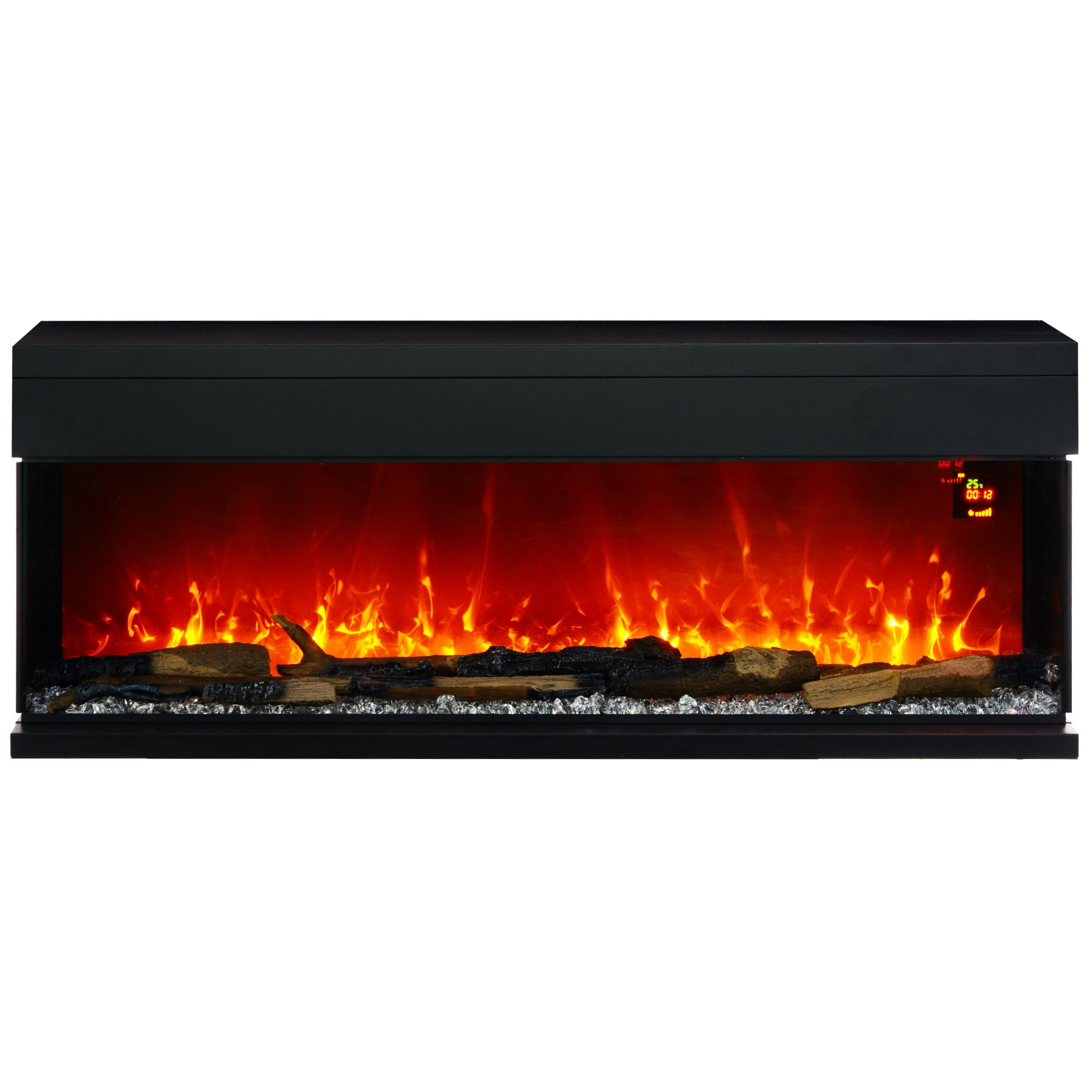 1800W 15-40℃ Adjustable Flame Glass Panel Convector Heater, 127cm
