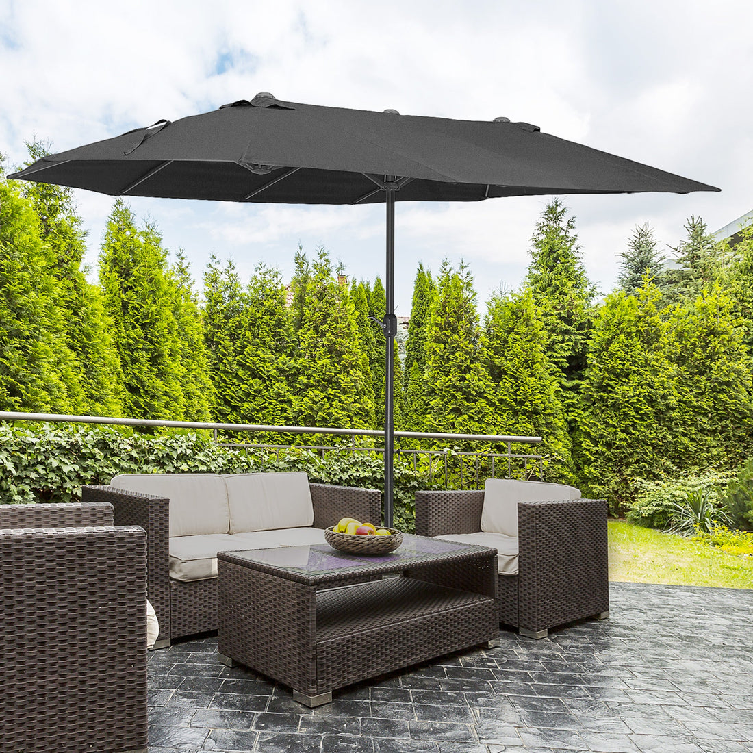 4.6m Canopy Parasol - Black