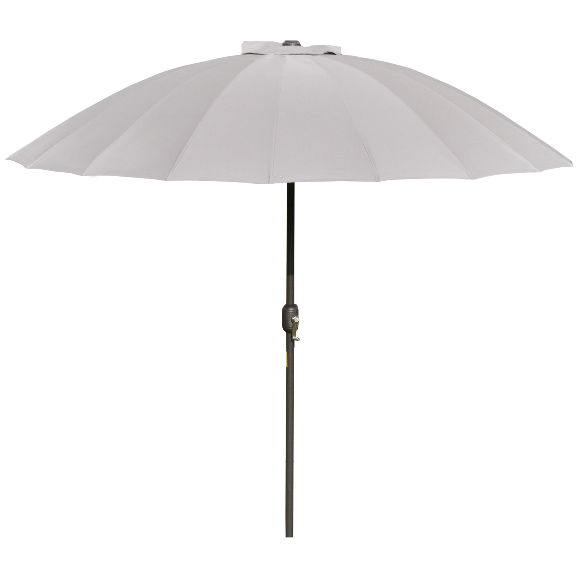 2.5m Tilting Parasol, with Pleated Canopy - Light Grey