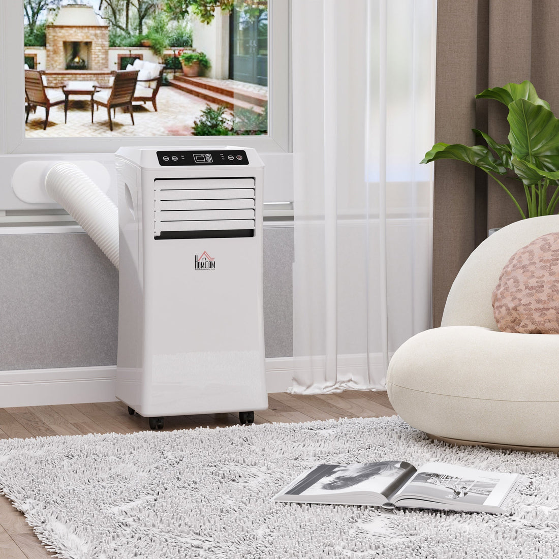 9000 BTU Air Conditioning Unit, 3-in-1 Portable Air Conditioner, Dehumidifier, Cooling Fan with Remote Control, Digital Display, 2 Speeds, 24H Timer, Window Venting Kit, 18m²