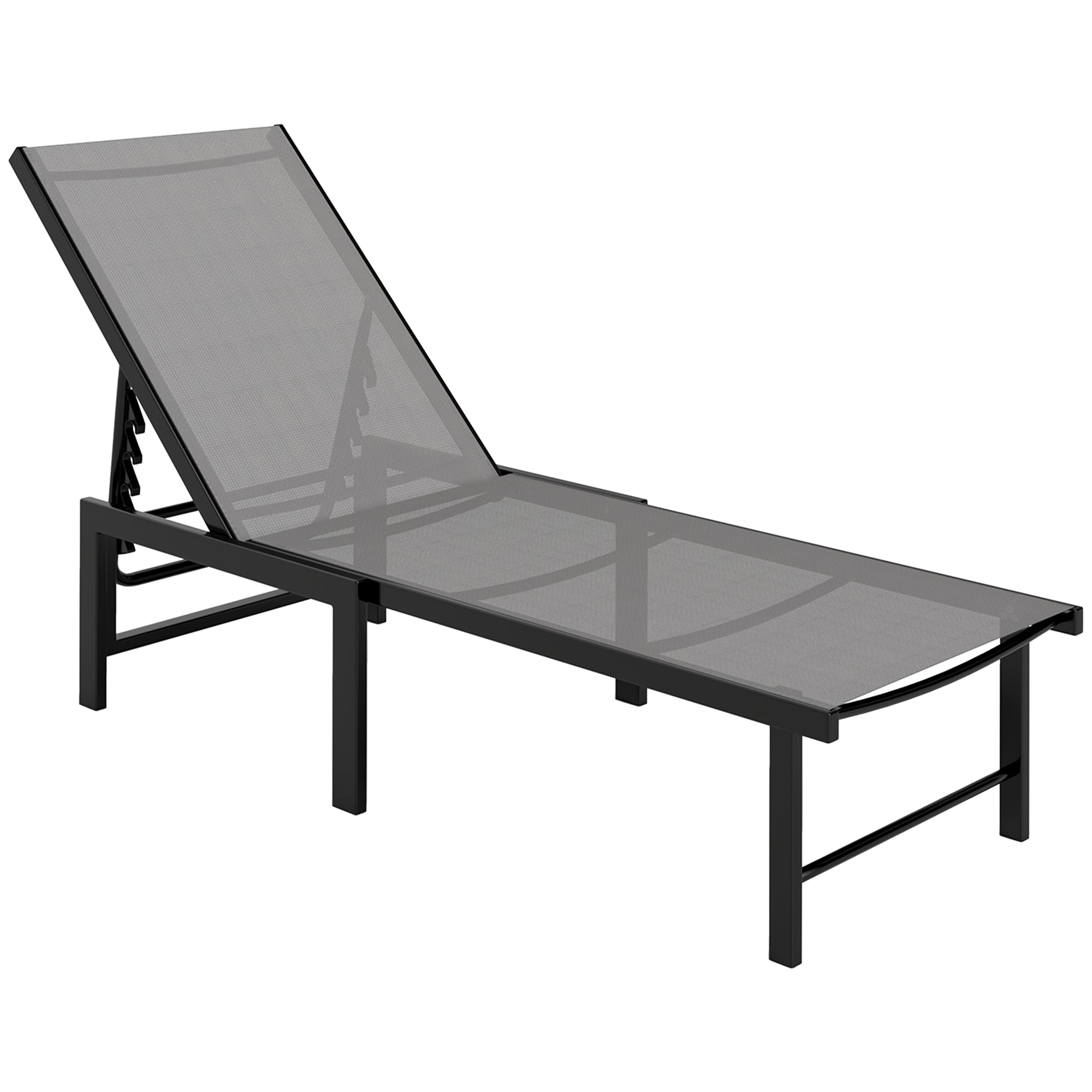 Reclining Sun Lounger - Grey