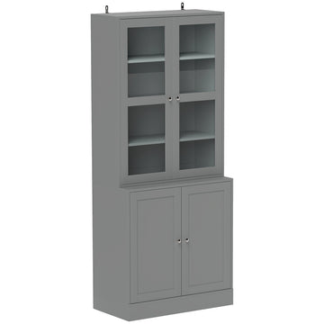 Double Storage Display Cabinet - Grey