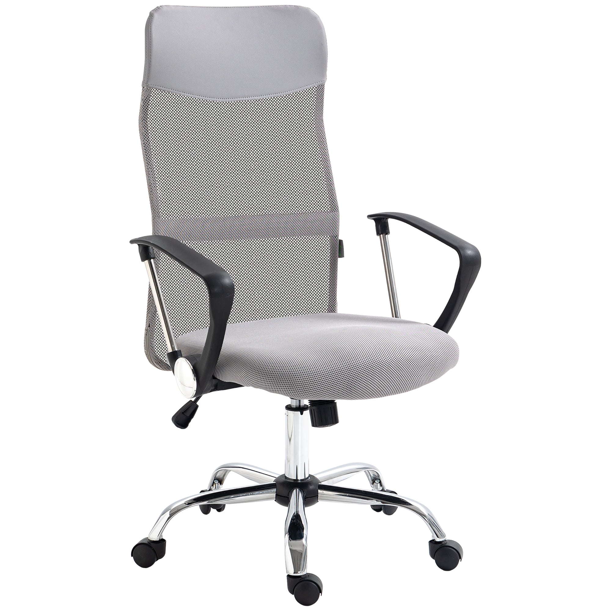 Ergonomic Office Chair Mesh Chair with Adjustable Height Tilt Function Light Grey