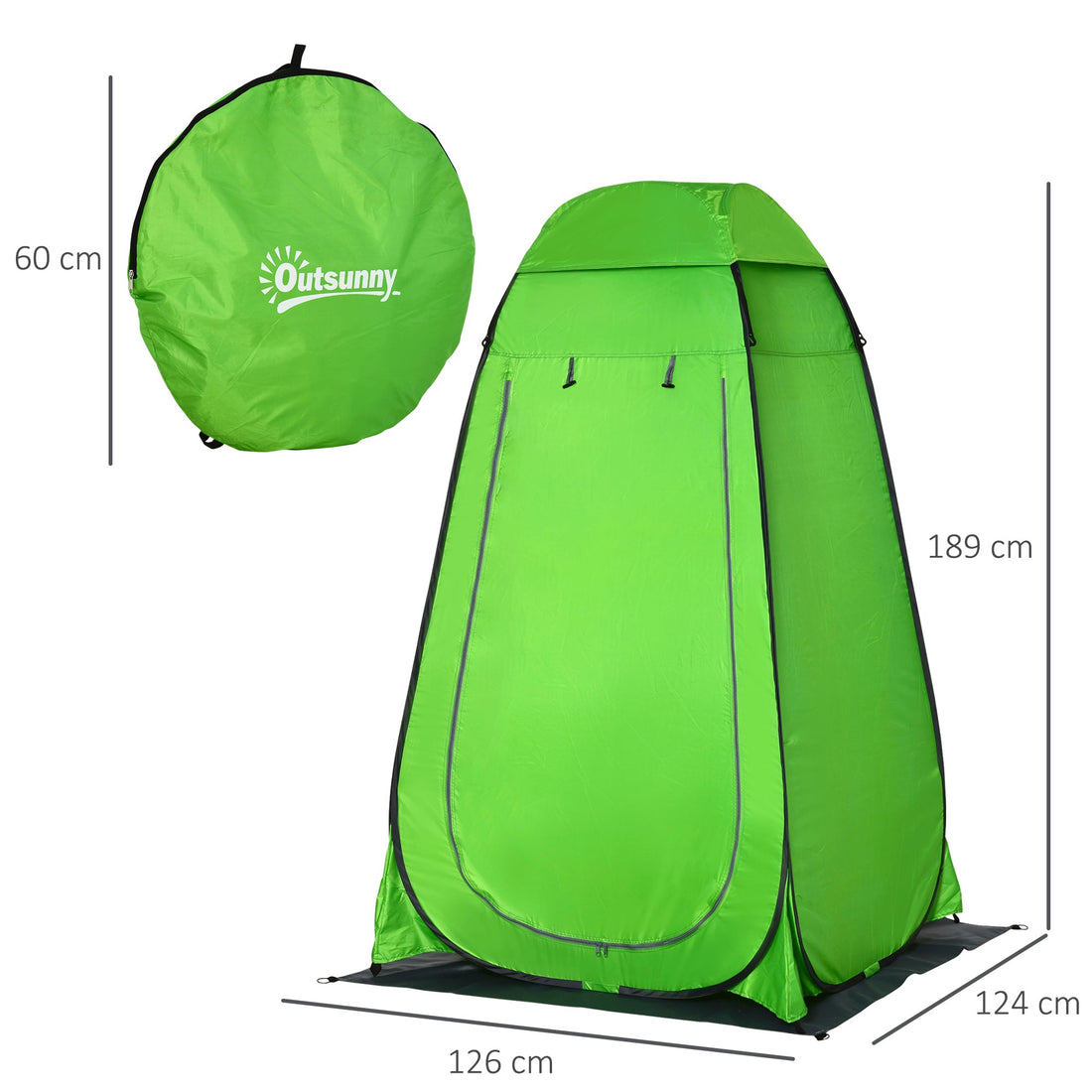 Shower Tent, Pop Up Toilet Tent Privacy Tent, Outdoor Changing Dressing Bathing Shelter with Portable Carrying Bag and Removable Floor, for Camping Travel Fishing Hiking, Green