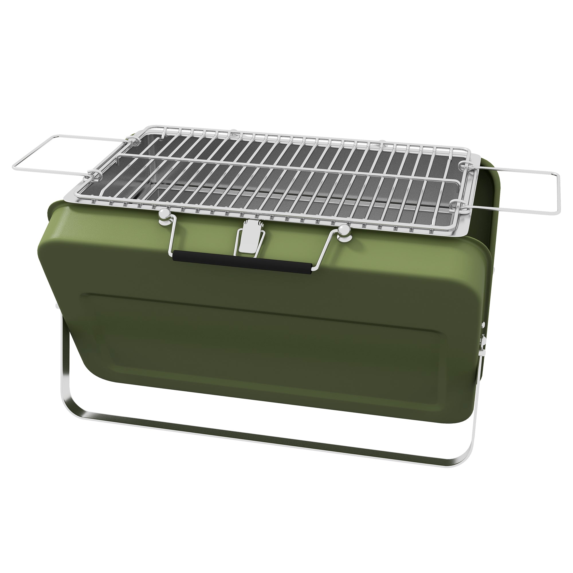 Metal Suitable-Style Portable BBQ Grill - Green