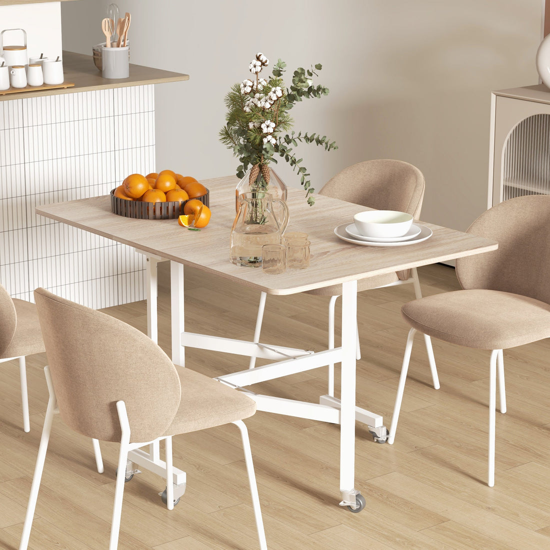 4-6 Person Drop Leaf Dining Table - Oak